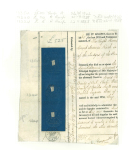 Stamp of Ireland » Revenues & Fiscals » Embossed Stamp Duty 1842-1907 Old-time attractive collection of 28 documents and 60 fragments neatly mounted on pages and housed in album, showing embossed impressions without colour, in red and on blue and or pink paper, with values from £
