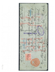 Stamp of Ireland » Revenues & Fiscals » Embossed Stamp Duty 1847-1922 Old-time attractive collection of 131 documents&receipts and 25 fragments neatly mounted on pages and housed in album, showing embossed impressions without colour and in red, with values from 1d to 3s6d, includ