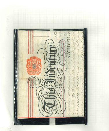 Stamp of Ireland » Revenues & Fiscals » Embossed Stamp Duty 1838-1909 Old-time attractive collection of 39 documents or receipts and 45 fragments