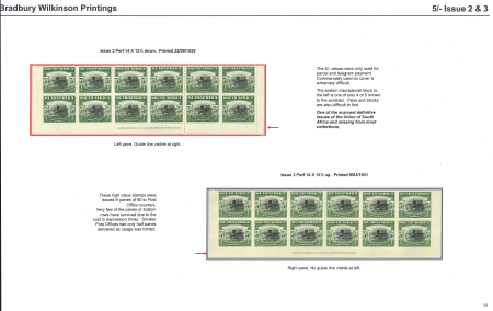 Stamp of South Africa » Union & Republic of South Africa South Africa  1927-30 2d to 10s Views inter-panneau or marginal blocks