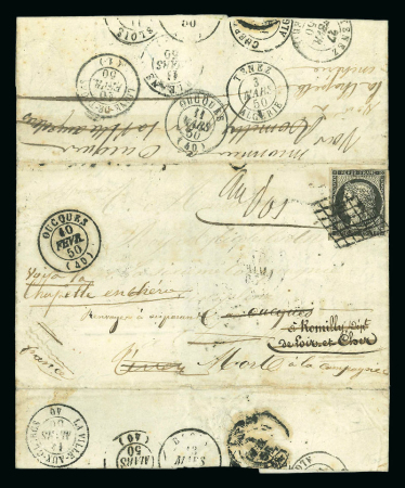 Stamp of France » Lettres Classiques 1849, lettre de Oucques (Loir-et-Cher) affranchie