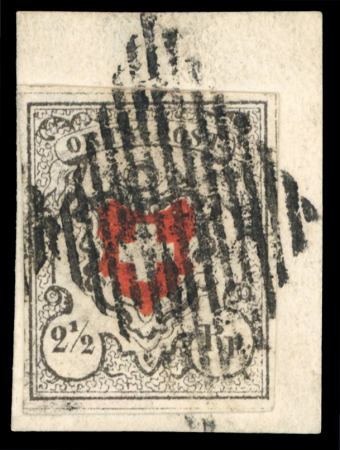 Stamp of Switzerland / Schweiz » Orts-Post und Poste Locale 1850, Orts-Post ohne Kreuzeinfassung auf kleinem Briefstück