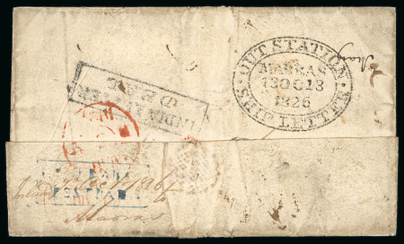 Stamp of India » Postal History 1826 Hyderabad pre stamp cover Post paid 1826 markings
