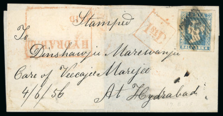 Stamp of India » 1854 Lithographs 1856 two covers from the same correspondence