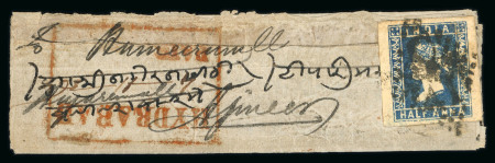 Stamp of India » 1854 Lithographs 1856 Handmade cover going from Hyderabad to Ajmer with