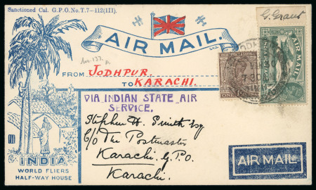 Stamp of India » Airmails 1929-1941 A small set of 4 very important AIRMAIL covers