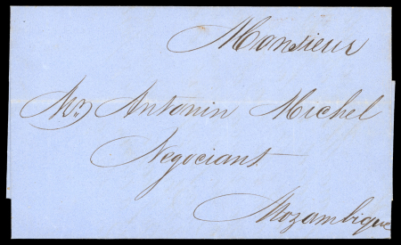 Stamp of India » Foreign Settlements in India » Portuguese Settlements in India Portuguese India 1860 entire from Goa to Mozambique