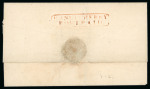 Stamp of India » Postal History 1827 (Jul 10) wrapper from Pondicherry to Tranquebar with framed "PONDICHERRY / POST PAID" (Giles type 4)