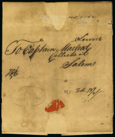 Stamp of India » Postal History India 1799 Fort St. George cover to USA