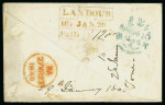 Stamp of India » Postal History India 1846 envelope to Scotland with unrecorded format Landour ds