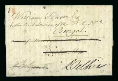 Stamp of India » Postal History India 1827 incoming entire from London, important historical letter