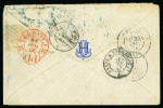 Stamp of India » 1855-1946 De La Rue and later Crown Colony Issues India 1888 envelope Calcutta to France