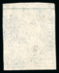 Stamp of Switzerland / Schweiz » Sitzende Helvetia Ungezähnt » Dünnes Papier 1856, 10 Rp. blau, 1. Berner Druckperiode, auf sehr dünnem Papier