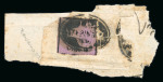 Stamp of Indian States » Nawanagar 1874 1 docra deep mauve with thick horizontal and vertical frame lines 19mm apart printed on wove paper, used on piece