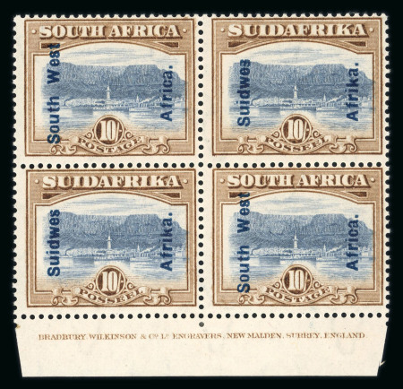 Stamp of South West Africa 1926-27 Pictorial 2d to 10/- imprint blocks 4 mh/mnh