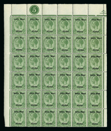 Stamp of South West Africa SWA 1923 type 1a Litho ovpt 1/2d Wes variety plate block