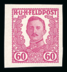 Stamp of Austria » Field Post - General Issues Austria Österreich  Feldpost 1918 Karl Probefarben