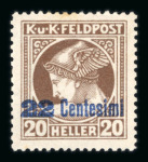 Stamp of Austria » Field Post Italy Austria Österreich Feldpost Italien 1918 Lot Zeitungsmarken Proben