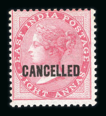 Stamp of India » 1855-1946 De La Rue and later Crown Colony Issues 1860-1882 issues overprinted "CANCELLED" by either Samuel Type 16 or 17 De La Rue typeset overprint