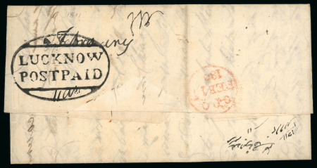 Stamp of India » Postal History India, Lucknow, 1811, "LUCKNOW/POSTPAID" Oval Handstamp