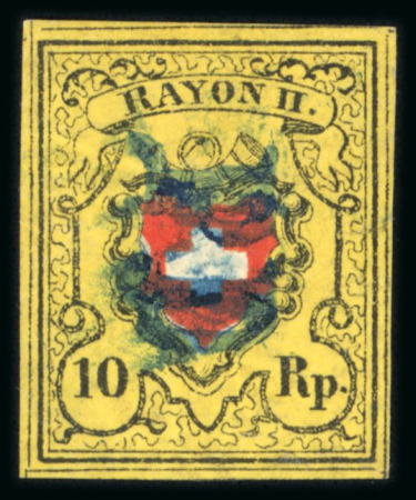 Stamp of Switzerland / Schweiz » Rayonmarken » Rayon II, gelb, ohne Kreuzeinfassung (STEIN B) 1850, Rayon II, Type 22, Stein B-LU