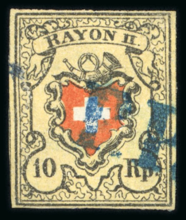 Stamp of Switzerland / Schweiz » Rayonmarken » Rayon II, gelb, ohne Kreuzeinfassung (STEIN A 2) 1850, Rayon II, Type 13, Stein A2-RO