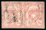 Stamp of Switzerland / Schweiz » Sammlungen 1850-1852, Rayon Sammlung auf Albumblatt mit 46 Marken