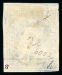 Stamp of Switzerland / Schweiz » Sitzende Helvetia Ungezähnt » Münchner Druck, 3. Auflage 1854, 10 Rp. blau, 3. Münchner Druckperiode, farbfrisch, allseits weisse Ränder