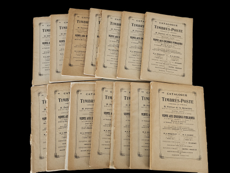 Stamp of Literature Ferrari de la Renotière, complete set of 14 auction catalogues