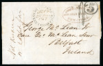 Stamp of Ireland » Transatlantic Mail to, from and via Ireland 1849 (7.5) Folded entire from New York to Belfast,
