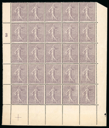 Stamp of France » Émissions à partir de 1900 1903, exceptionnel panneau de 25 exemplaires neufs**