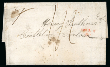 Stamp of Ireland » Pre-Stamp Postal History » Independant Post Office Period - 1784-1831 Cork - Queenstown: 1850 (27.12) Folded letter sheet
