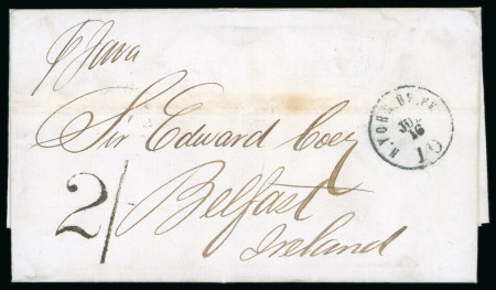 Stamp of Ireland » Transatlantic Mail to, from and via Ireland 1867 Unpaid letter sent from New York via Derry to