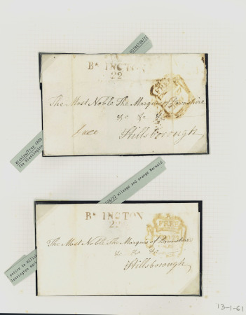 Stamp of Ireland » Postal History (Arranged alphabetically by County) Wicklow - Mileage Markings: 1809-44 Attractive group