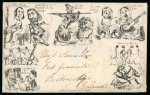 Stamp of Ireland » Postal History (Arranged alphabetically by County) Wicklow - Baltinglass: 1840 Mulready and Caricatures