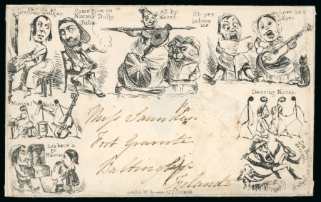 Stamp of Ireland » Postal History (Arranged alphabetically by County) Wicklow - Baltinglass: 1840 Mulready and Caricatures