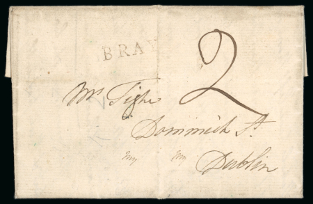 Stamp of Ireland » Pre-Stamp Postal History » Independant Post Office Period - 1784-1831 Wicklow - Bray: 1798 (12.6) Folded entire from Wicklow