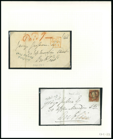 Stamp of Ireland » Postal History (Arranged alphabetically by County) Wicklow - Penny Posts: 1833-48 Attractive group of