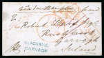 Stamp of Ireland » Postal History (Arranged alphabetically by County) Derry - Blackhill Garvagh: 1852 Folded cover from Belfast,
