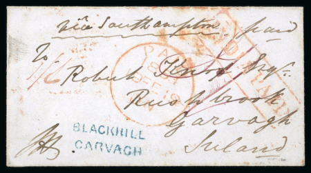 Stamp of Ireland » Postal History (Arranged alphabetically by County) Derry - Blackhill Garvagh: 1852 Folded cover from Belfast,