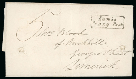 Stamp of Ireland » Postal History (Arranged alphabetically by County) Clare - Ennis: 1836 (14.2) Folded entire from Clondaged