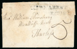 Stamp of Ireland » Postal History (Arranged alphabetically by County) Clare - New Market: 1807 (25.6) Folded entire from New Market to Thurles, charged at 5d (curiously not 1/3d) and sent by cross post, showing on face 2-line NEWMARKET/ON FERGUS in black, very rare as the post office only 
