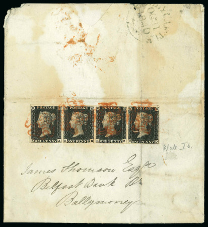 Stamp of Ireland » GB Used In Ireland 1840 1d black, an attractive group of eleven covers,