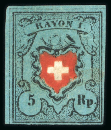 Stamp of Switzerland / Schweiz » Rayonmarken » Rayon I, dunkelblau ohne Kreuzeinfassung 1850, Rayon I dunkelblau ohne Kreuzeinfassung, Type 1