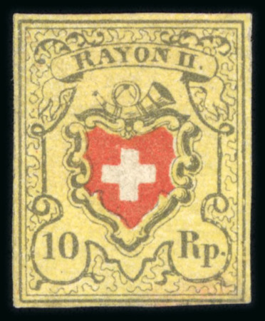 Stamp of Switzerland / Schweiz » Rayonmarken » Rayon II, gelb, ohne Kreuzeinfassung (STEIN D) 1850, Rayon II, Type 22, Stein D-RO, ungebraucht