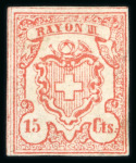 Stamp of Switzerland / Schweiz » Rayonmarken » Rayon III, kleine Ziffer (Cts.) 1852, Rayon III kleine Wertziffern Centimes, ungebraucht