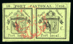 Stamp of Switzerland / Schweiz » Kantonalmarken » Genf 1843, Doppelgenf, Prachtstück mit Bogenrand