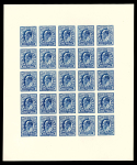 Stamp of Great Britain » King Edward VII » 1902-10 De La Rue Issues 1902 KEVII 1d blue ECKERLIN PLATE PROOF ESSAYS printed