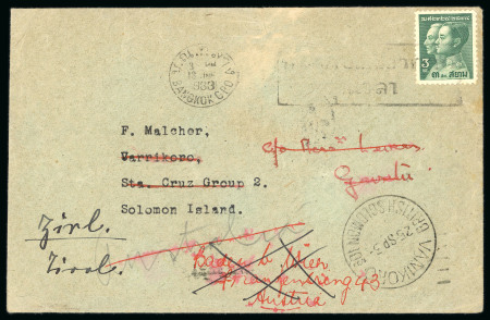 Stamp of Thailand Thailand 1933 printed matter rate envelope to Solomon Islands