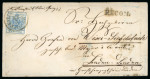 Stamp of Romania » Austrian Levant Post Offices ~1854 Crimean War Bucharest registered cover to Baden, Germany